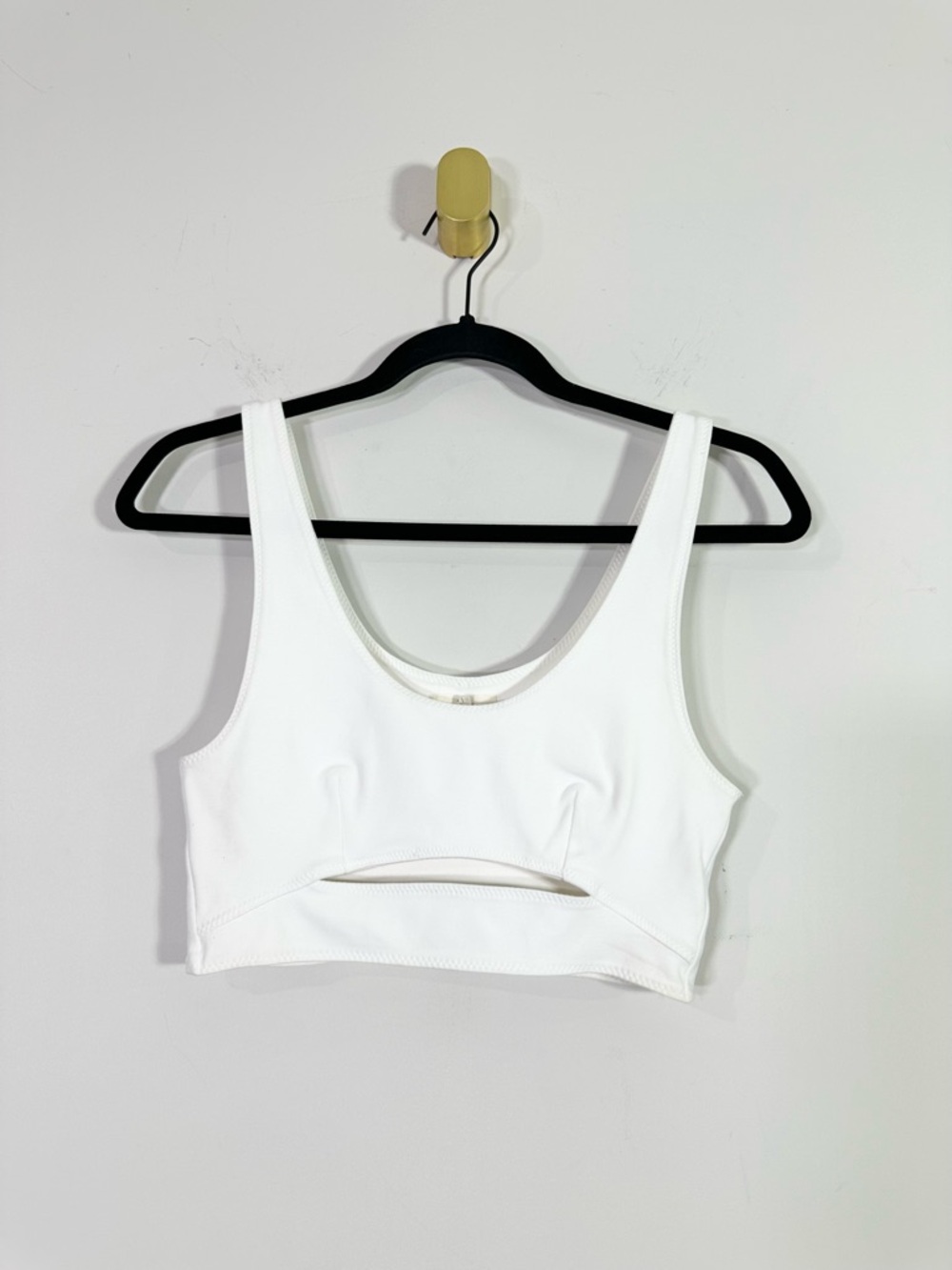Wilfred Free Aritzia Shannan White Cutout Scoopneck Bra Tank Top